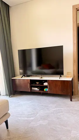 Walnut TV Stand with Marble top