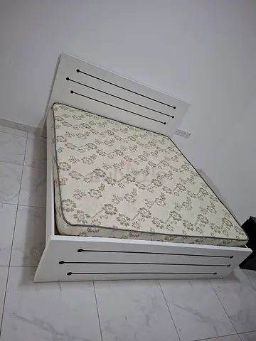 king size bed frame with mattress - white wooden frame