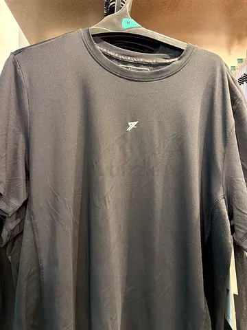 Plain black long-sleeve active tee (men's) - size M