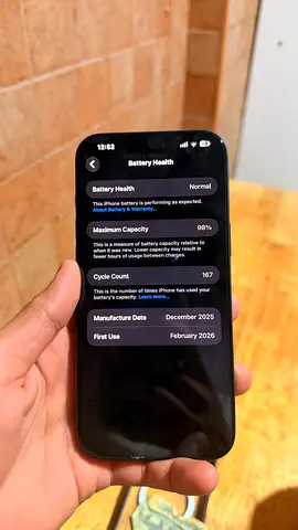iPhone with 98% Battery Health, lightly used
