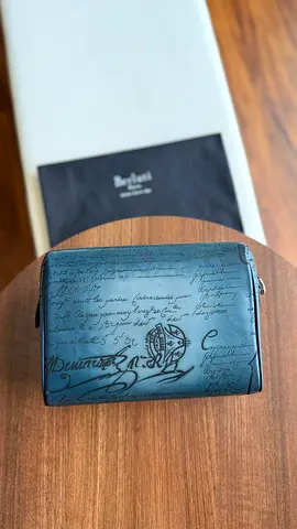 *Berluti* Rosewood Zipped Pouch Venezia Calf Leather *