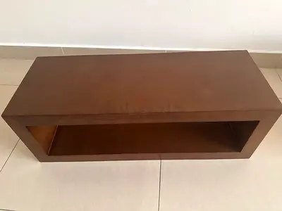 Solid Wooden Low Console Shelf