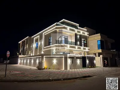 Luxury corner villa with a modern design and premium finishes, ready for immediate handover