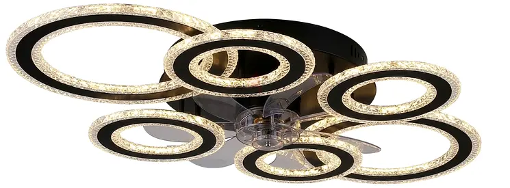 6 ring led lights with fan lamp