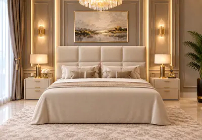 New Modern upholstered Queen bed with padded headboard storage bed- luxurious Queen size bed