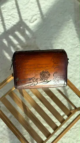 *Berluti* Rosewood Zipped Pouch Venezia Calf Leather