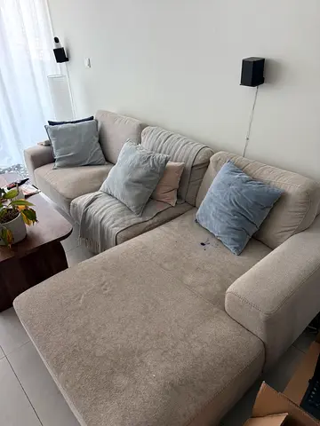 Beige L-shaped Corner Sofa with Chaise – Comfortable 3-seater (270 length)