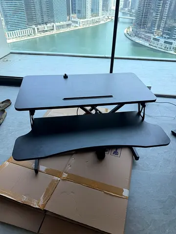 Adjustable Sit-Stand Desk Riser / Monitor Stand - Black