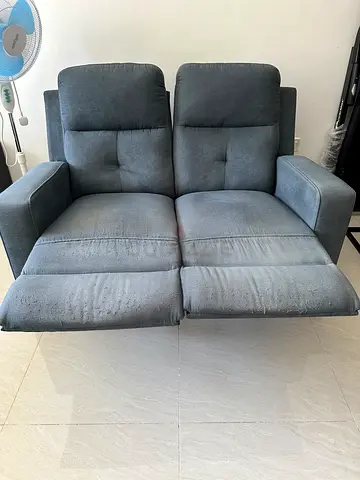 Two-seater Recliner Sofa - Blue, Comfortable Compact