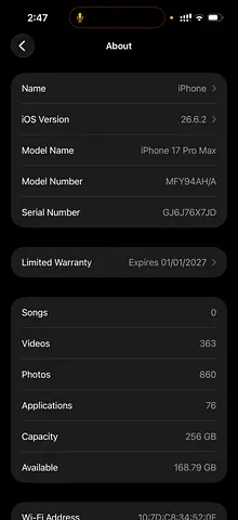 iPhone 17 pro max