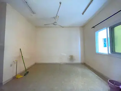 Spacious studio flat available in Al Butina family building split ac central gas with landfree parking only 14999