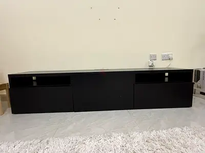 IKEA Low black TV cabinet / entertainment unit - good condition