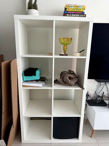 IKEA Kallax 8-Cube Shelving Unit - White, Good Condition