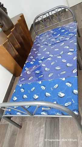 Single metal bed frame with mattress - good condition