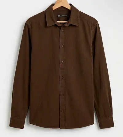 Zara Brown long-sleeve men’s shirt