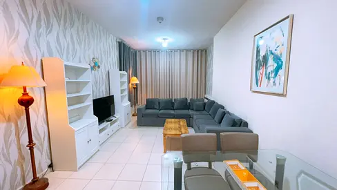 Furnished one-bedroom apartment with a living room for monthly rent in Ajman, Al Rashidiya 3 area ✔