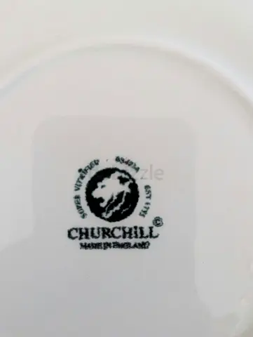 Churchill England dinner plate - white porcelain with maker's mark