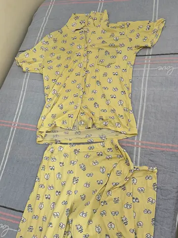 two very soft -piece yellow pajama set