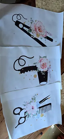 Set of 3 Floral Hair Salon Canvas Art Prints - Unframed