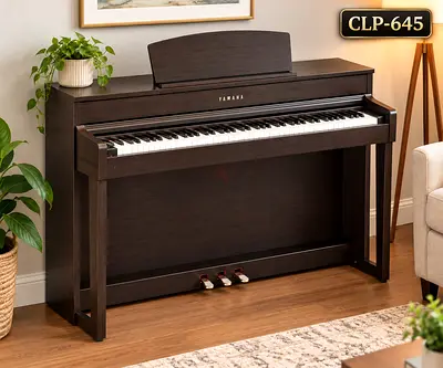 Yamaha Clavinova CLP-645 Dark Walnut – Refurbished + Bench