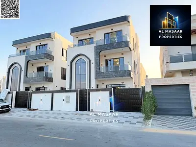 Freehold villa in Al Bahia, Ajman; price includes registration and ownership transfer fees and is negotiable. Two-story villa with a rooftop terrace f