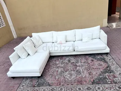 Feather 🪶 filled Marina Home L Shape Sofa Beige