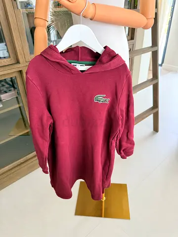 Lacoste burgundy hoodie dress girl  size8