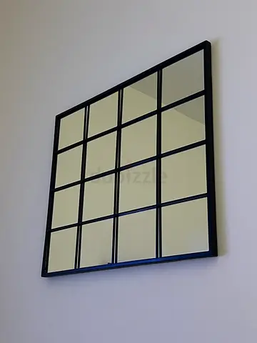 Pottery Barn / West Elm Modern Black Grid Wall Mirror