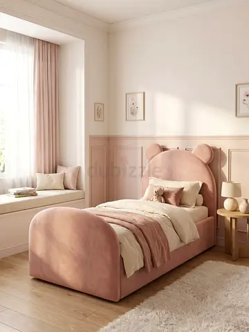 Kids Bed with Teddy Ear Headboard - Single Size