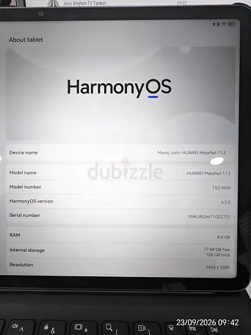Huawei MatePad 11.5— 128GB, 8GB RAM, with keyboard NEVER used Gifted 3 days unbox
