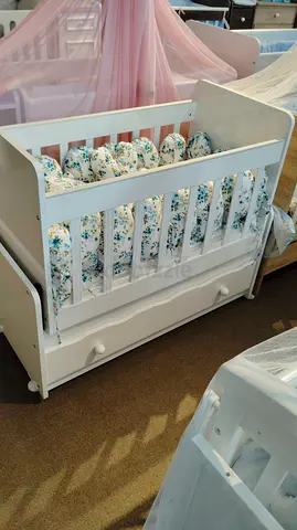 Baby cot bed with swing & drawer used