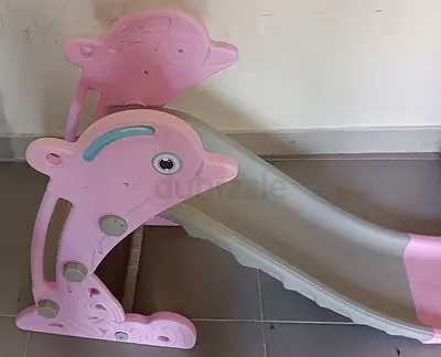 Pink Dolphin Toddler Slide - Lightweight Indoor/Outdoor Play Slide