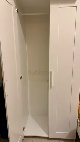 White 2-Door Wardrobe in Excellent Condition