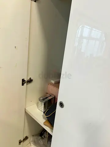2 door White Wall-Mounted Storage Cabinet with Shelves (Good Condition)