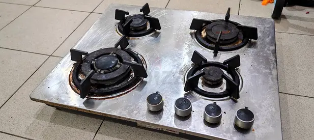 4-Burner Stainless Steel Built-in Gas Hob (Used)