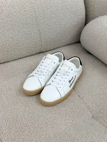 Saint Laurent White Leather Sneakers - Size (please confirm)