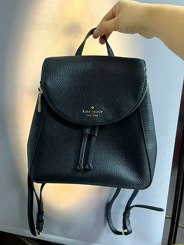Kate Spade Small Black Pebbled Leather Backpack
