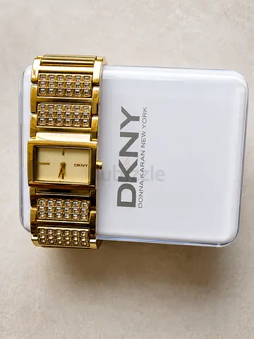 DKNY Gold Tone Crystal Bracelet Watch