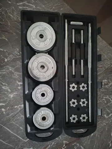 York 50kg Adjustable Dumbbell & Barbell Set with Hard Case – Like New
