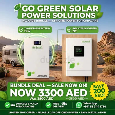 Go Green 4kW Hybrid Inverter + 7kWh LiFePO4 Battery Off-Grid Bundle (Like New)