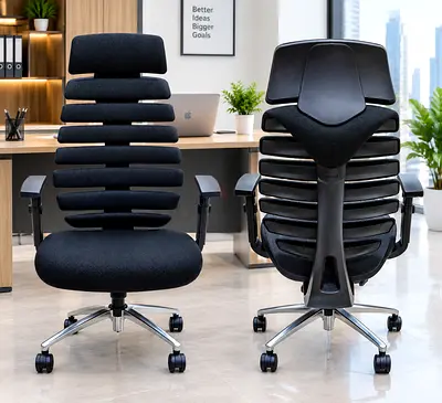 Ergonomic High-Back Office Chair with Lumbar Support - Pair