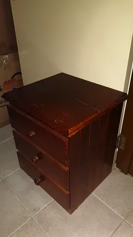 Solid Timber 3-Drawer Bedside Table