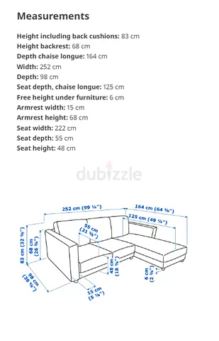 IKEA VIMLE 3-seater L shape sofa