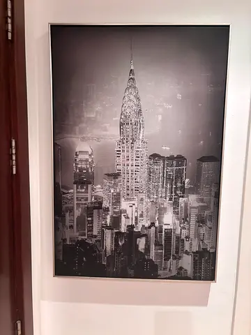 Framed black & white New York skyline wall art (large)