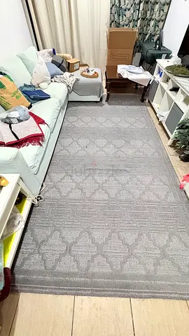 Light grey patterned area rug — excellent condition, 2.5m x 1.6m (approx)