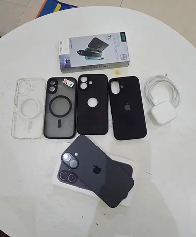 iPhone 17 Black with Cases, ESR Screen Protector and Charger