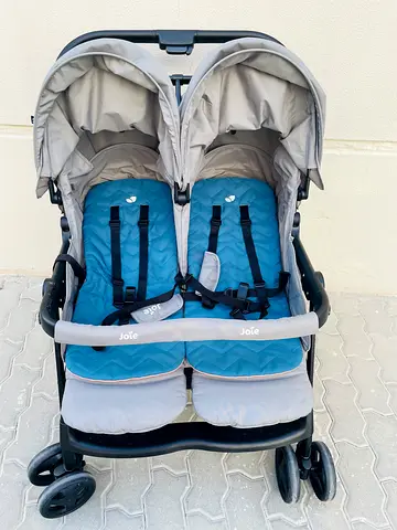 Joie Double Side-by-Side Twin Stroller (Black Frame, Two Seats)