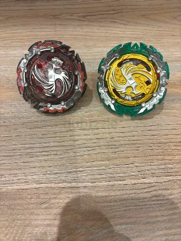 Pair of Beyblade Burst Tops — Two Used Spin Pheonix twins