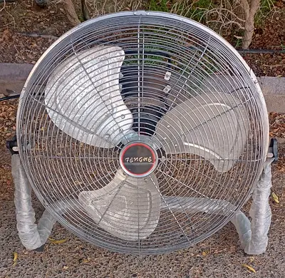 Large Industrial Metal Floor Fan - Working Condition