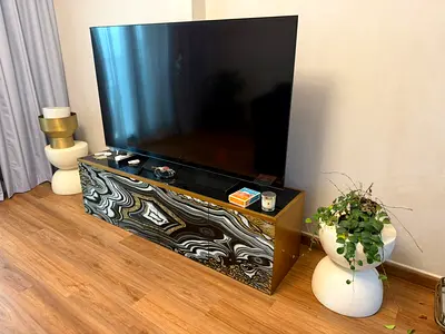 Modern Flat Screen TV with Slim Bezels